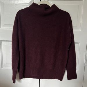VINCE Plush 100% Cashmere Funnel Neck Sweater, XS